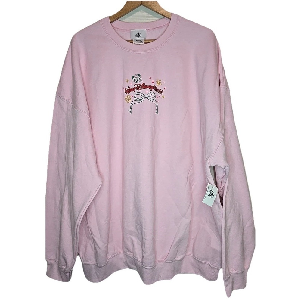 2025 Walt Disney World Pink Bow Sweetest Time‎ Holiday Pullover Sweatshirt 2XL